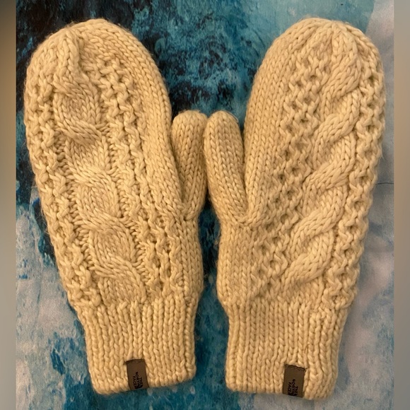 The North Face Accessories - North Face Cream Knit Mittens